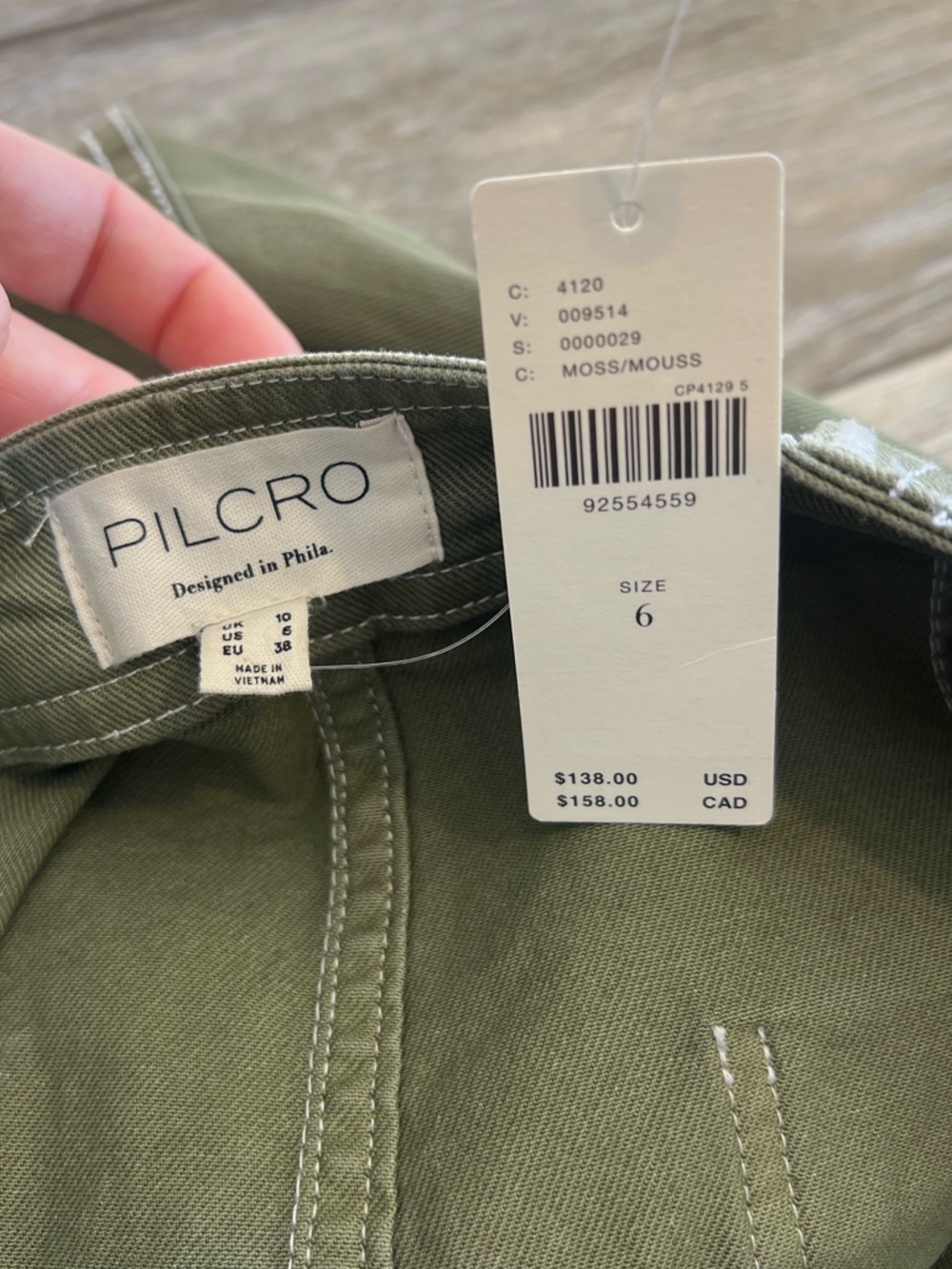 NWT Anthropologie Pilcro Carpenter Maxi skirt moss green utility cargo sz 6 - Picture 13 of 14